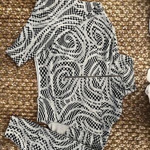 UO Checkerboard Swirl Half Zip
